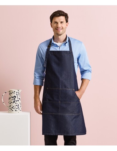 PRE-PR126-Jeans Stitch Denim Bib Apron